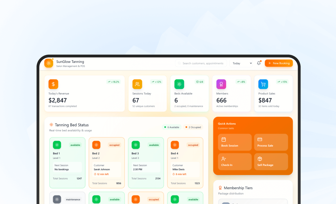 SaaS Tanning Salon Management & POS Software