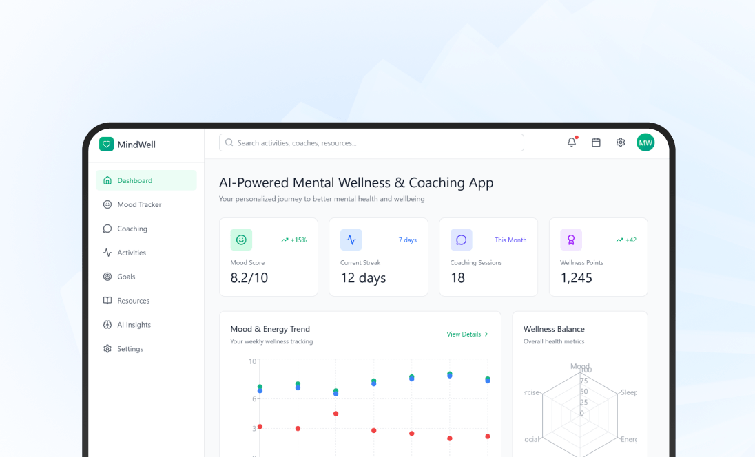 AI-Powered Mental Wellness & Coaching App